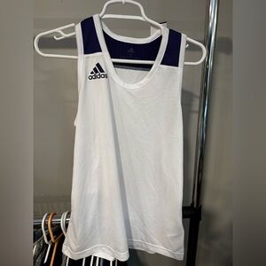 Adidas White and Navy Athletic Tank